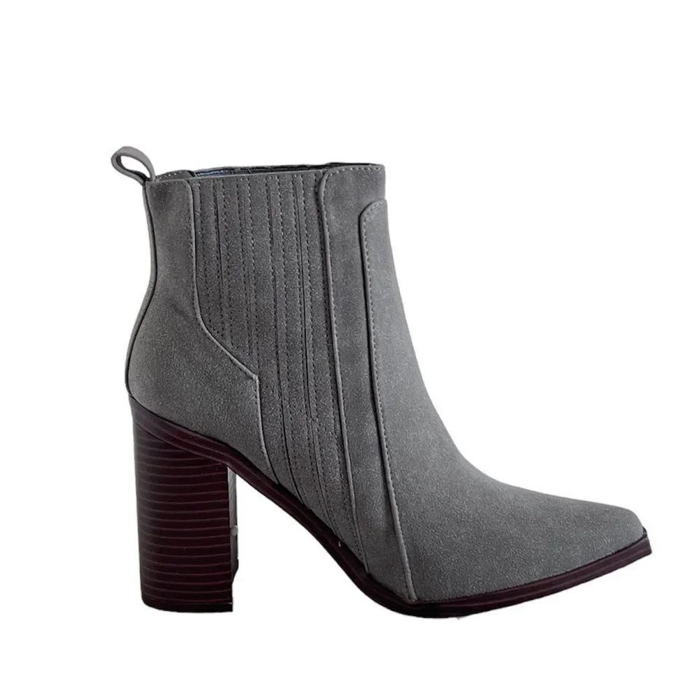Marc Fisher NEW Women's Light Gray Alva Pointy‎ Toe Ankle Booties 8